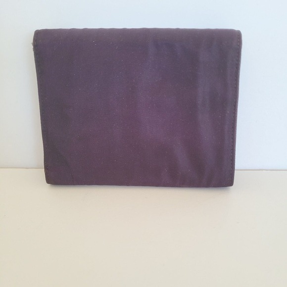 PRADA Vintage Tessuto Chic Purple Nylon Logo Wallet Medium Trifold Card Bill - Picture 2 of 12